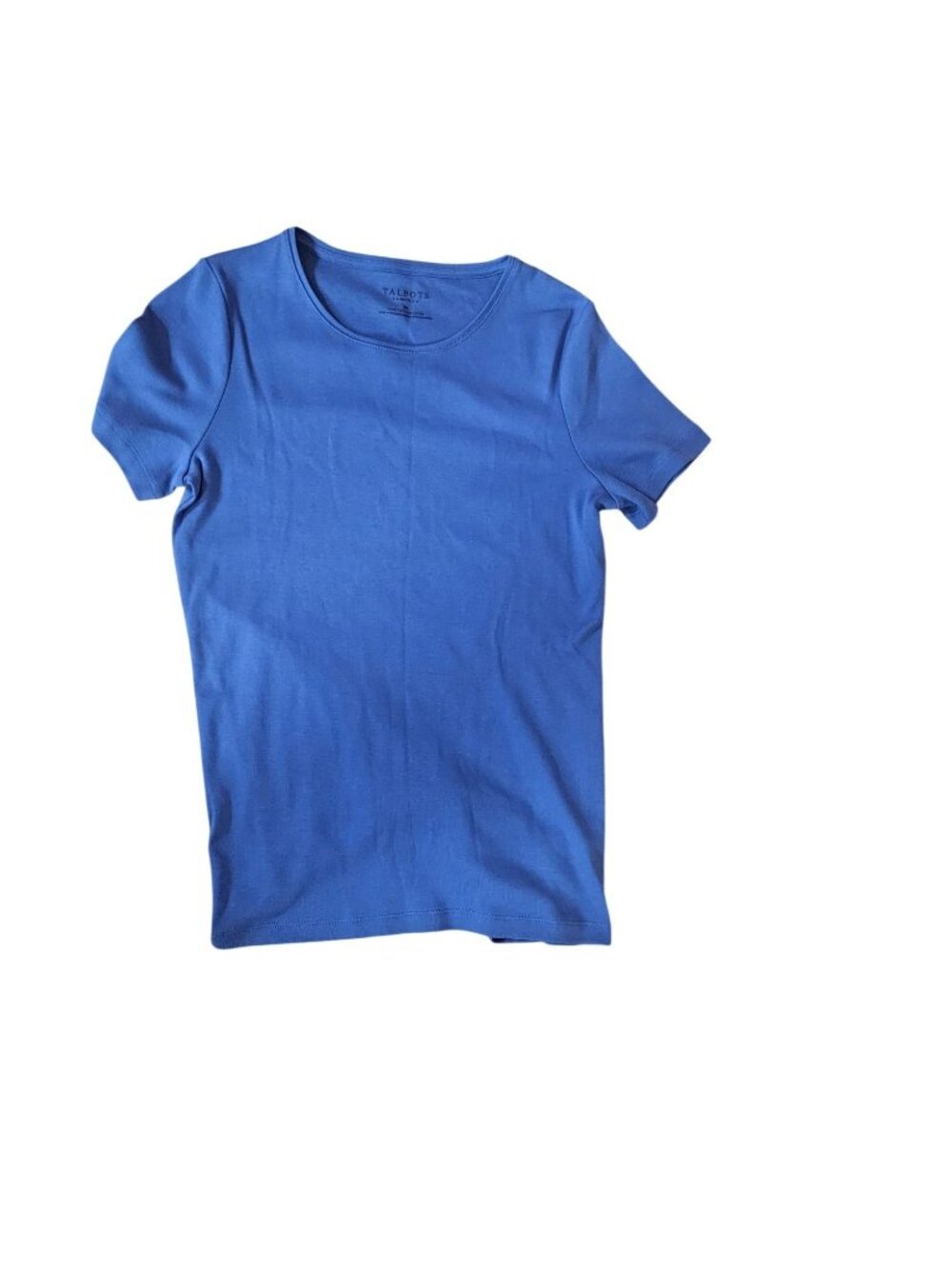 Talbots Petite Blue Short Sleeve Crewneck T-Shirt PS Cotton Blend New With Tags
